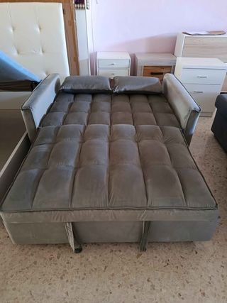 ¡ENVIOS! Nuevo Sofá Cama Gris Terciopelo