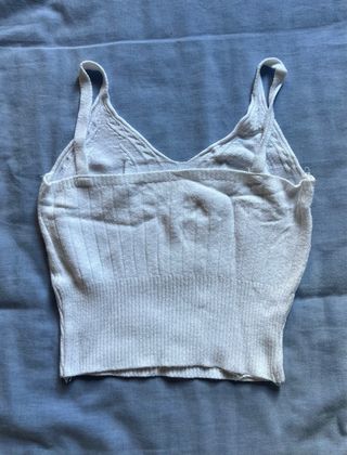 Crop top blanco de canalé