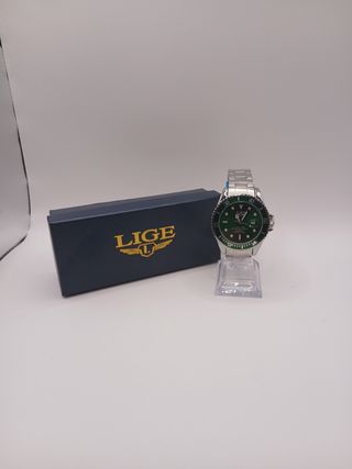 Reloj LIGE Verde y Plateado