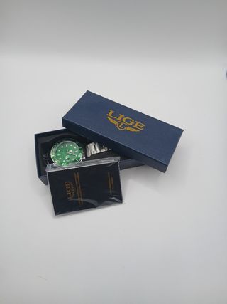 Reloj LIGE Verde y Plateado