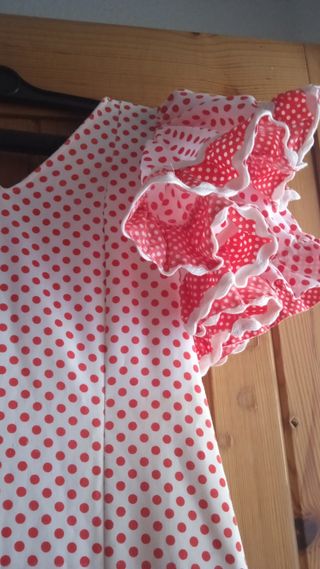 Vestido Flamenco Rojo y Blanco para niña