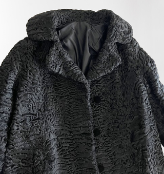 Abrigo Astracán Negro Talla 40 Peletería