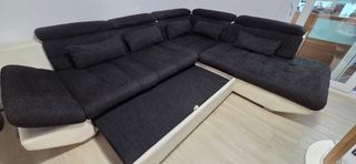 Sofá modular negro y blanco