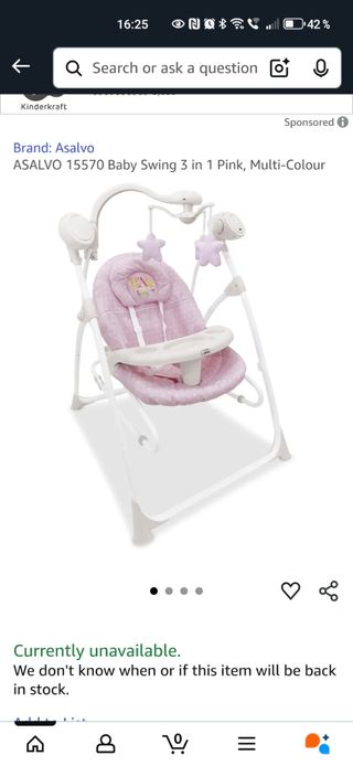 Columpio eléctrico para bebé