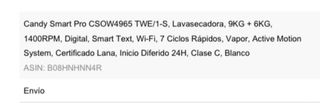 Lavadora y Secadora Candy SmartPro 9kg/6kg