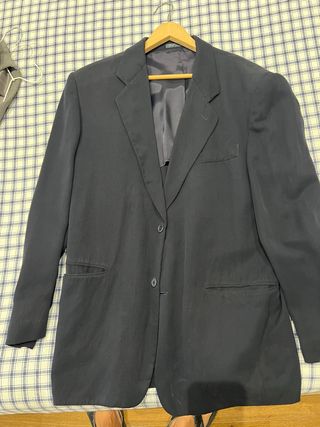 Americana azul Talla 52 Lino Viscosa Poliéster