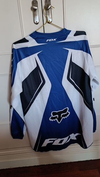 Camiseta Fox Motocross Azul y Blanca