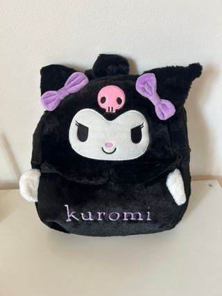 Zaino peluche Kuromi nero e viola