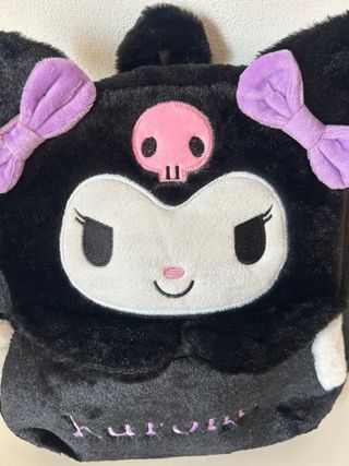 Zaino peluche Kuromi nero e viola