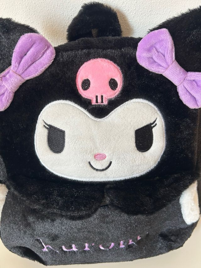 Zaino peluche Kuromi nero e viola