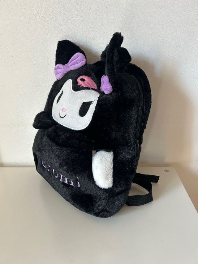 Zaino peluche Kuromi nero e viola