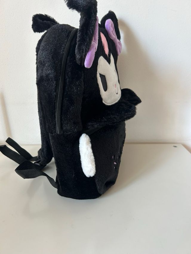 Zaino peluche Kuromi nero e viola
