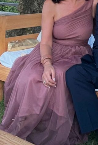Vestido largo de fiesta de tul.