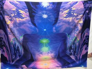 Tapiz espiritual azul y morado 200x150 cm