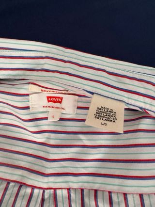 Camisa Levi's Mujer Rayas Rojas y Blancas