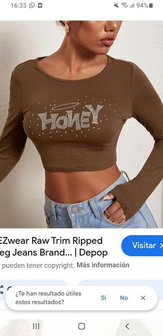 Crop top SHEIN marrón talla S