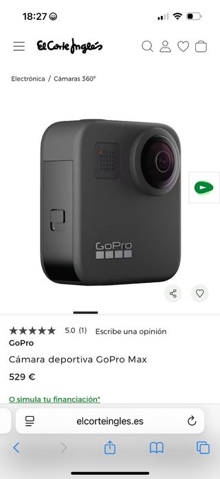 Cámara Deportiva GoPro MAX Negra