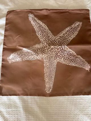 4 Fundas Cojín Satén Beige/Marrón