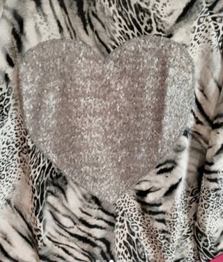Maglia donna cuore paillettes