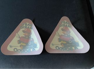 2x Pegatinas Cristal Coche Baby Mario Nintendo