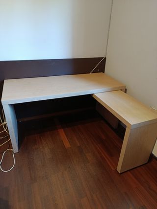 Mesa de despacho madera extensible