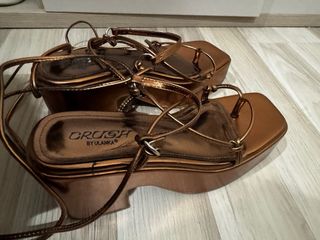 Sandalias Ulanka cordón marrón y dorado