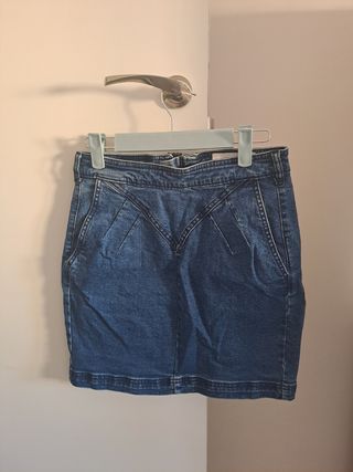 Falda vaquera mujer azul