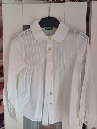 Blusa Benetton Blanca Niña Talla XS