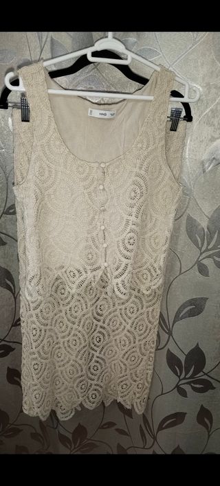 Conjunto Top y Falda Beige Mango