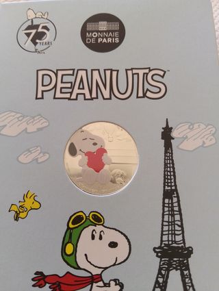 Moeda Prata França 2025 Snoopy 10€
