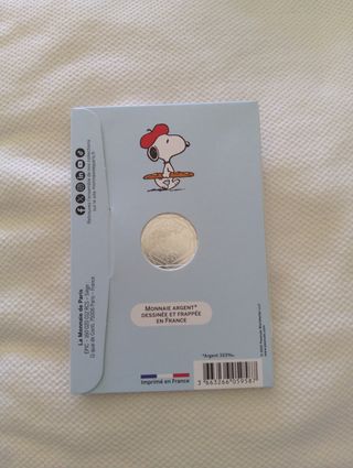 Moeda Prata França 2025 Snoopy 10€