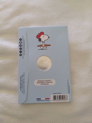 Moeda Prata França 2025 Snoopy 10€