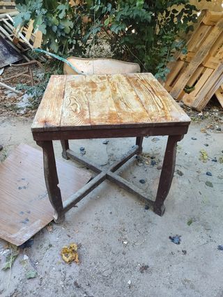 Mesa Antigua Madera Maciza Marrón