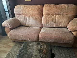 Sofá de 3 plazas beige/naranja