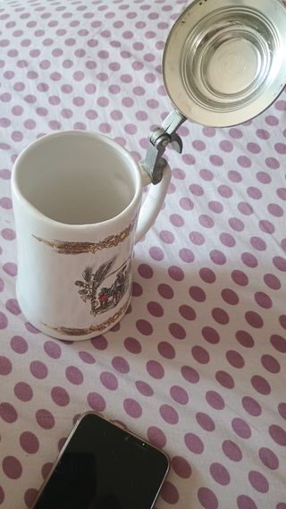 Boccale birra Splugen porcellana vintage