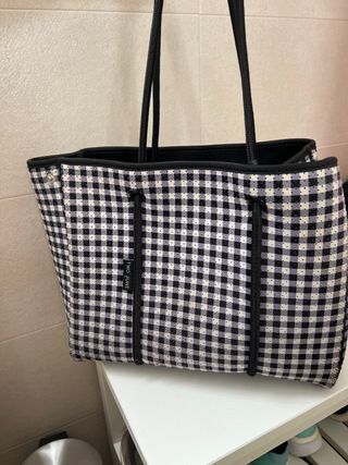 Bolso TWO JUNE cuadros blanco y negro