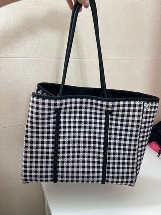 Bolso TWO JUNE cuadros blanco y negro