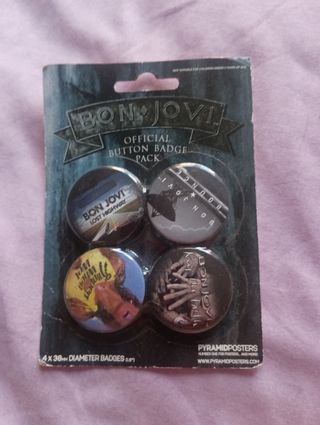 Pack 4 Chapas Oficiales Bon Jovi