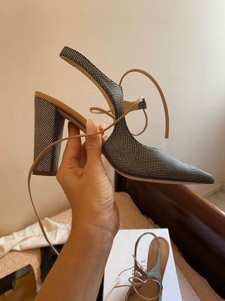 Tacones Bellehari Negro/Plata Talla 38