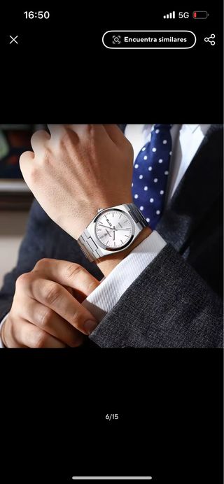 Reloj de pulsera plateado para hombre