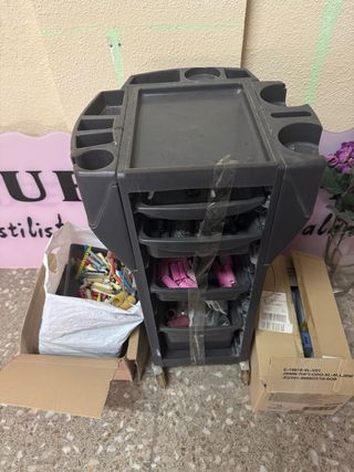 Doble lavacabezas profesional más carrito