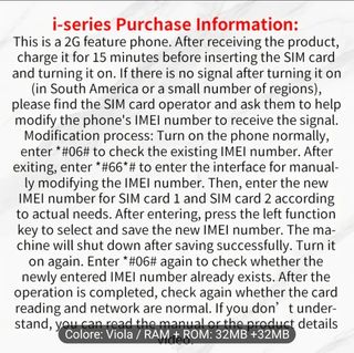 Mini Telefono Reti 2G Viola