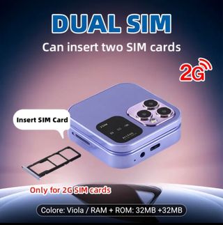 Mini Telefono Reti 2G Viola