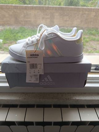 Adidas Courtpoint Donna Bianche Multicolore Tg 38