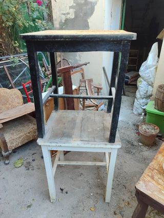 2 Mesas Auxiliares Antiguas Madera