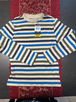 Maglietta a righe cotone 8/9 anni nuova