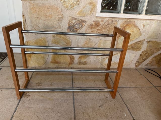 Zapatero madera y metal se alarga hasta 120cm