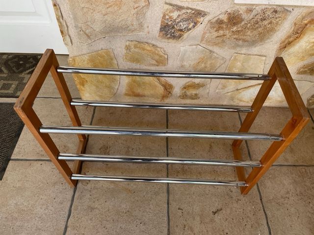 Zapatero madera y metal se alarga hasta 120cm