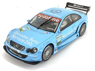coche slot scalextric mercedes clk-dtm celeste