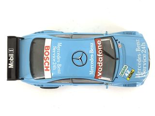 coche slot scalextric mercedes clk-dtm celeste